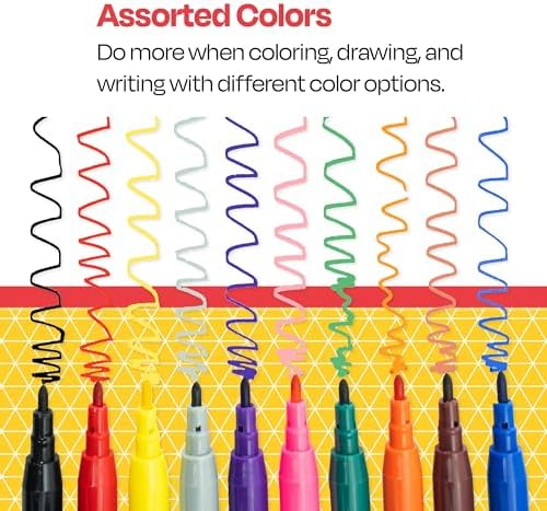School Smart Conical and Fineline Watercolor Combo Marker Pack - Pack of 192 - 12 Each of 8 Assorted Colors - 086417