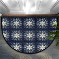 Christmas Blue Decoration Half Round Door Mat Non Slip Washable Semi Circle Area Rug Absorbent Soft Half Moon Rug Floor Mat for Indoor Outdoor Kitchen Bathroom Patio Front Door Mat Decor