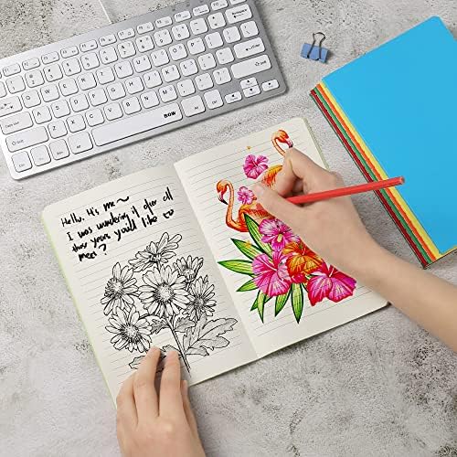 24 Pack College Ruled Notebook & Journal Bulk, Multi Cover, Line Thick Paper, A5 Size, 5.5x8.3 inch, 60 Page, Small Subject Composition Note Pad Set for Women Men Kids Traveler Student Office