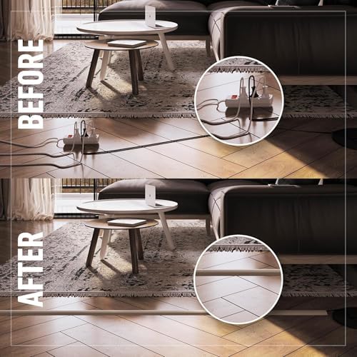 Legrand Wiremold Cord Cover, Ivory Cable Concealer Kit for Wall-Mounted TV, 15 ft Cord Management Channel to Hide Cables and Wires, CDI-5