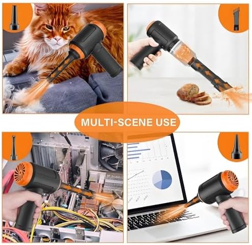 Meudeen Air Duster - Computer Vacuum Cleaner - for Keyboard Cleaning - Cordless Canned Air - 110000RPM Powerful PC Cleaner(Air-01)