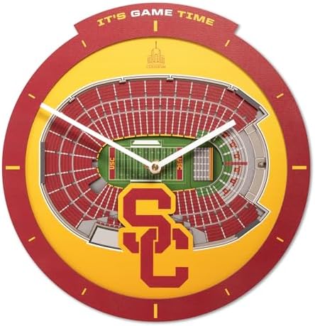 YouTheFan NCAA USC Trojans StadiumView 3D Wall Clock