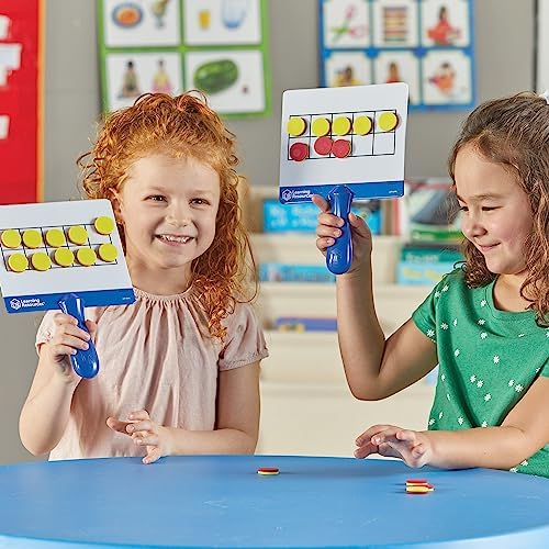 Learning Resources Magnetic Ten-Frame Answer Boards - Set of 4 with 100 Colorful Counters/Discs, Ages 5+ | Grades K+ Giant Magnetic Ten Frame Boards Set
