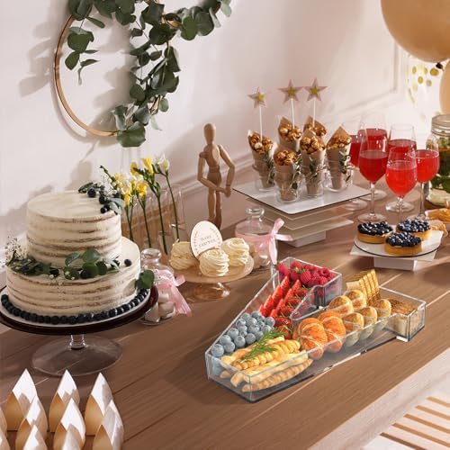 13.8" Acrylic Letter Charcuterie Tray,Fillable Alphabet Box (Letter V)