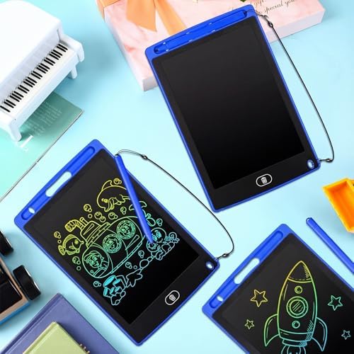 Zhehao 24 Pcs LCD Writing Tablet Kids Board, Blue, Round Style