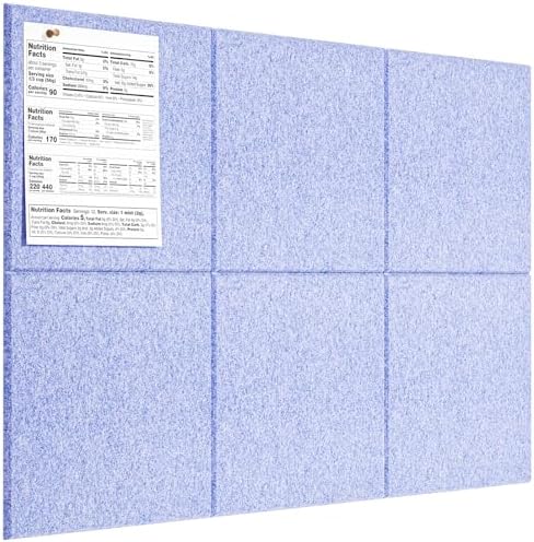MaxGear Felt Bulletin Board 36" x 24", Light Blue Felt Wall Tiles Push Pins