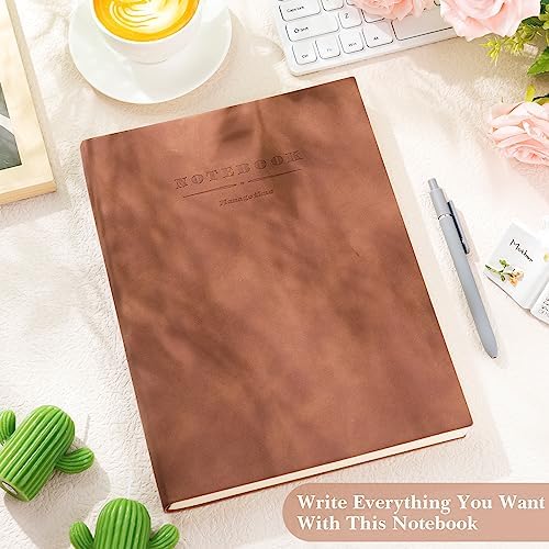 SATINIOR 5 Pack A4 Notebooks Leather Softcover Journal, Brown