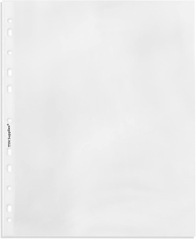 Heavy Duty Sheet Protectors 400 Pack for 3 Ring Binder, 8.5x11 Ultra Clear Glossy 11 Hole Punched Top Loading Plastic Page Protectors for School Office Supplies, Document Photo Storage