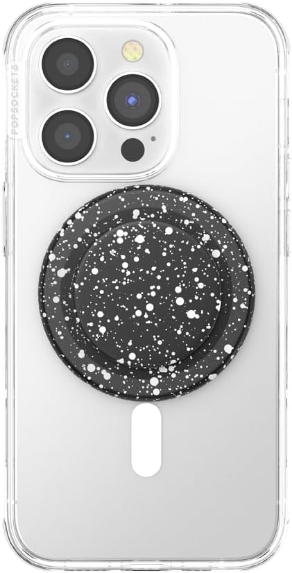 PopSockets Phone Grip for MagSafe, Magnetic Holder- Black Speckle | Removable, For Kindle / Android / iPhone, With Magnet, Black, Electronic Accessories, For iPad/Kindle/iPhone/Android