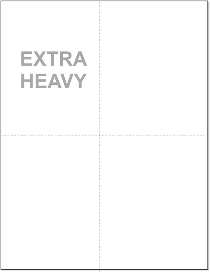 NextDayLabels Laser and Inkjet Printer Postcards, 8.5 x 11, 4 up Per Page | 4.25" x 5.5" Each Card After Perf 250 Sheets / 1000 Cards, White Extra Heavy, Good for Duplex Printing, Coupons, Made in USA