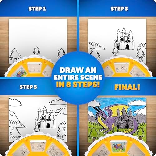 Blue Marble Learn to Draw Projector for Kids with Tracing Images | 4 Image Discs, 25 Animals and Creatures, 9 Colorful Markers, Art Projector for Tracing, Step-by-Step Tutorial, Easy Storage