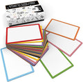 Attractivia Dry Erase Magnetic Labels 2.8 x 1.8 in, Color Borders, Small Dry Erase Magnets, 40-Pack, White Erasable Write-On All-Purpose Labels, for Office, Education, Home, Whiteboard