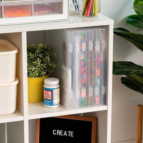 IRIS USA File Box |Made in USA| Fits 8.5"x11" A4 Paper, (6-Pack) - Clear | Organizing Study Cases with Built-In Handle & Snap-Tight Lids, Containers for Puzzles, Scrapbooking, Craft & Art Supplies