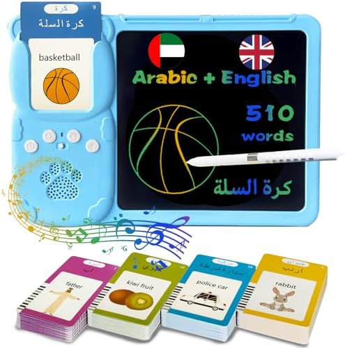 Writing Drawing Tablet with Talking Flash Cards - Arabic Blue