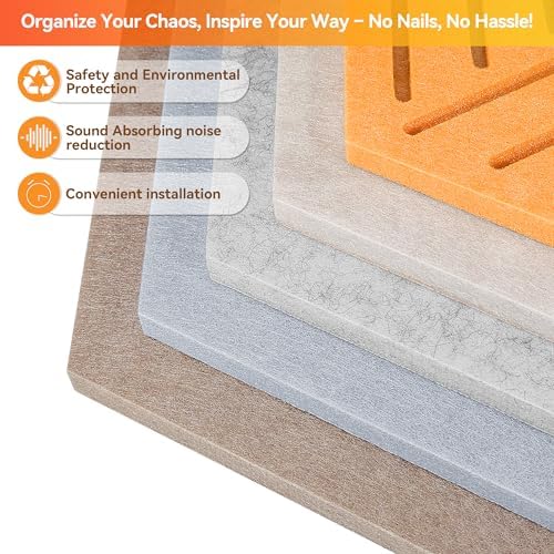 Hexagon Felt Bulletin Cork Board Tiles Peel and Stick, 10 Pack