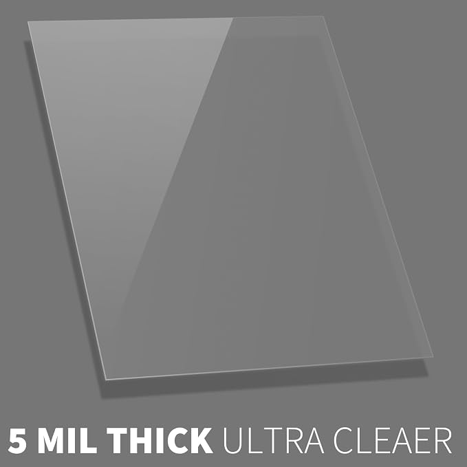 Binditek 5 Mil PET Binding Covers, 8.5 x 11 Inches, Ultra Clear, 100 Pack | Plastic PET Binding Covers, Letter Size, Ultra Clear, Square Corners, Unpunched, Ideal for Business Reports and Proposals