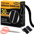 Navona 30Ft x 1 Inch Heavy Duty Hook and Loop Strips with Adhesive, Black