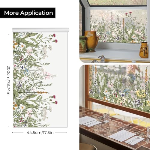 ADD.HERES Stained Glass Window Film, Window Film Decorative, 17.5 x 78.7 in