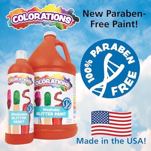 Colorations Paraben-Free Washable Purple Glitter Paint, 1 Gallon