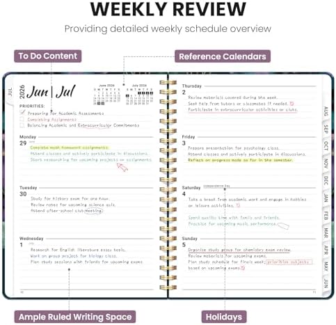 ZOTIA Planner 2026-2027 Jul 2026-Jun 2027 Academic Monthly & Weekly Planner