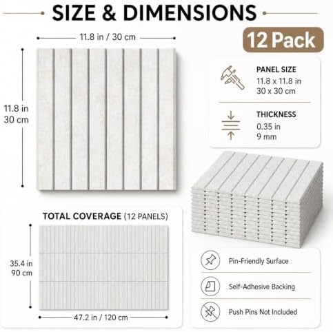 Stripe Felt Bulletin Board Tiles, Cork Board Alternative 48 x 36 in