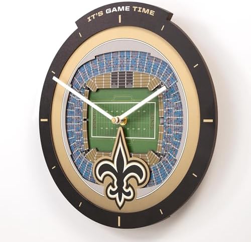 YouTheFan NFL New Orleans Saints StadiumView 3D Wall Clock