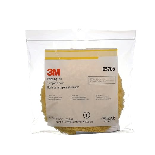 3M Perfect-It Wool Polishing Pad, 05754, 9 in, One Size, 1 Pad | Double-Sided, Removes Swirl Marks, Fine Paint Defect