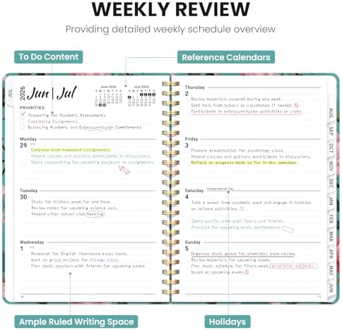 ZOTIA Planner 2026-2027 Jul 2026-Jun 2027 Academic Monthly & Weekly Planner