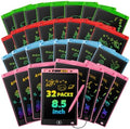 32 Pack LCD Writing Tablet for Kids, Erasable and Reusable Toddler Doodle Board in 8.5 inch, Ideal Educational Drawing Pad for Learning Toy for Ages 3-8 Gifts for Girls Boys