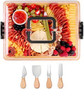 CAWIU Portable Charcuterie Board with Lid, Travel Cheese Board & Snack Tray