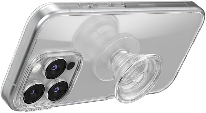 PopSockets Adhesive Phone Grip, Holder- Clear | Secure Comfortable Hold, Anti-Drop, Kickstand, Clear, Translucent