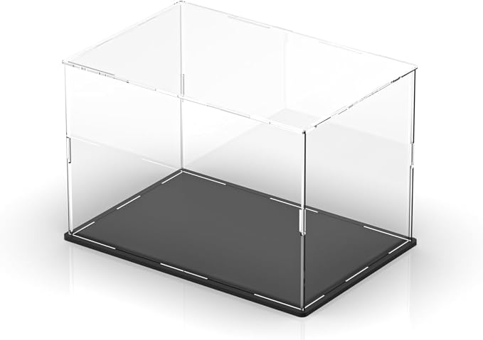Acrylic Display Case Clear Collectible Display Box for Miniture House, Dustproof Acrylic Showcase, Easy Self Assembly Storage Cases for Action Figures and Art Figurine, 10 x 8 x 9 inch