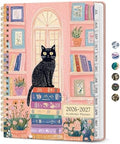Planner 2026-2027, Jul 2026-Jun 2027 Academic Monthly & Weekly Planner | 6.3" x 8.5" Hardcover Pretty Calendar Planner for Women, Spiral Organizer for School Office Home Supplies, Bookish Kitty
