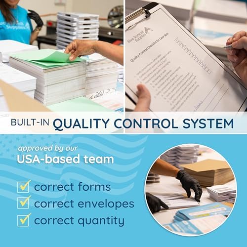 Blue Summit Supplies 1099 NEC 2026 Tax Forms Kit, 25 Pk, 4 Part, Envelopes