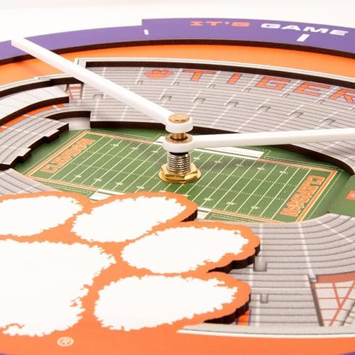 YouTheFan NCAA Clemson Tigers StadiumView 3D Wall Clock