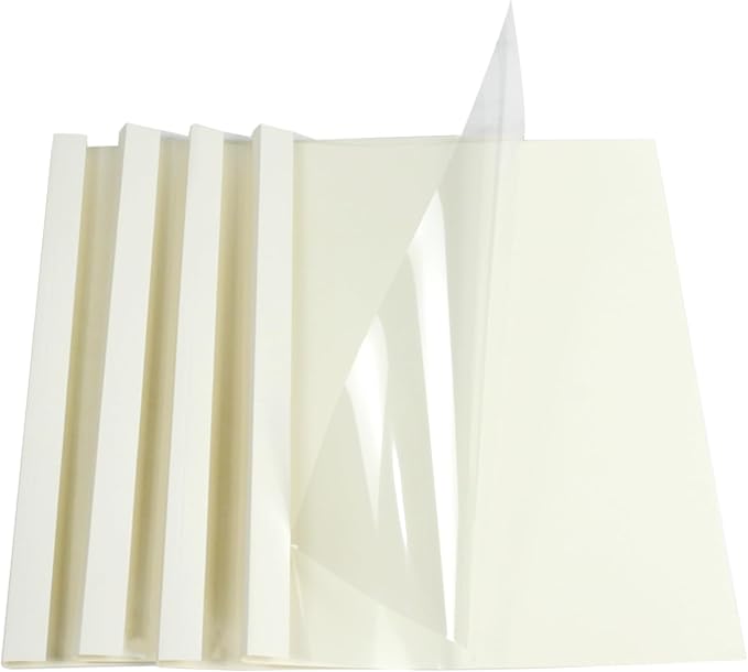 RAYSON TBC2-25-W Thermal Binding Covers, 1/16 Inch, White, Holds 15 Sheets, 25 Pack