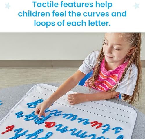 hand2mind Cursive Connecting Lowercase Letters, Tactile Letter Tracing, Cursive Alphabet Handwriting Practice, Fine Motor Activities, Homeschool Supplies, Classroom Manipulatives for Elementary School