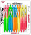 Zebra Pen Z-Grip Ombre Neon Retractable Ballpoint Pen, Black, 1.0mm, 18-Pk