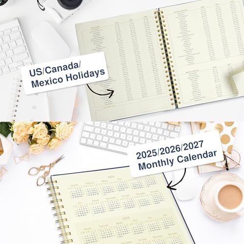 AuroPlanner Undated Daily Planner Notebook 8.5x11 Hourly Schedule Blue
