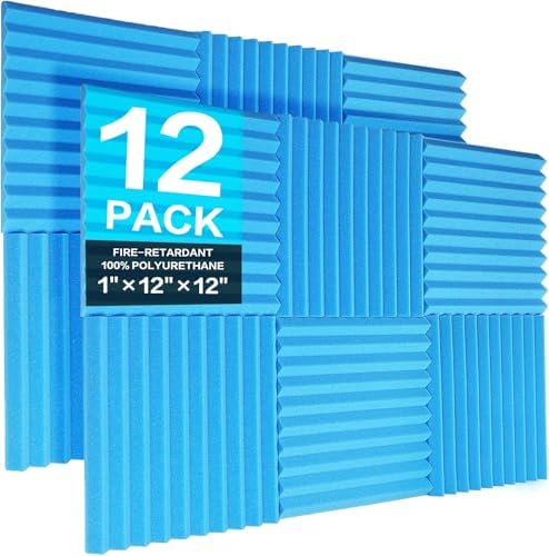 JBER 12 Pack Acoustic Foam Panels, Wedges Sound Proof Foam Panels for Walls