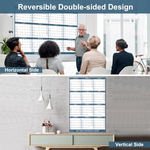 32" x 48" 2027 Wall Calendar 12 Month, Rolled Wet & Dry Erase Calendar