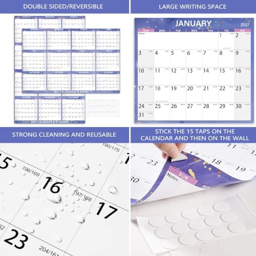 2027 Large Dry Erase Calendar - 48" x 32", 2027 Dry Erase Calendar for Wall