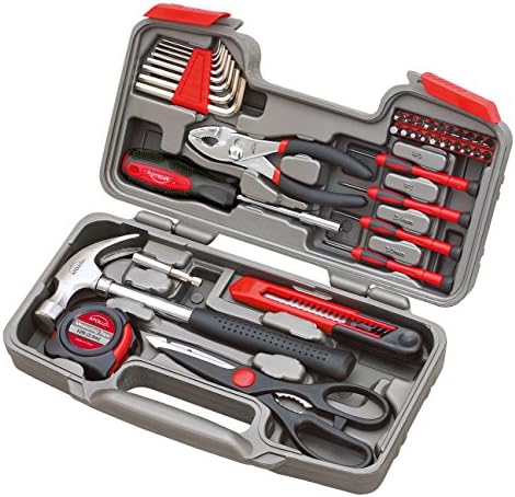 Apollo Tools 39 Piece General Household Tool Set, Red/Black DT9706
