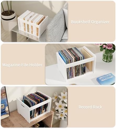 Bamboo Hanging File Organizer, Desk File Box, Open Top, 1 Pack, White | Open-Top Access, 2 Hanging Folders Included, Letter & Legal Files, Sliding Rails, Reinforced Handles, Easy Assembly