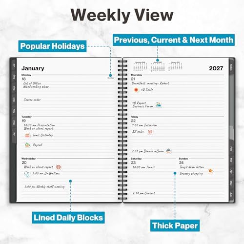 Dunwell 2026-2027 Planner 8.5x11, Weekly Monthly Academic Calendar