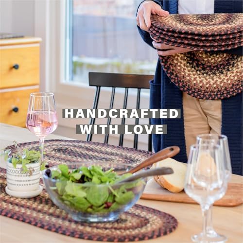 Homespice Prescott Braided Table Runner Ideal as Dining Runner, Oval 11x36