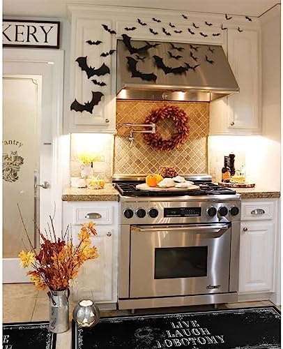 Goth Kitchen Mat Set of 2 - Non Slip Halloween Spooky Kitchen Rugs Black Goth Rug Skull Witchy Rug for Home Kitchen - Live Laugh Lobotomy Sign - Halloween Gothic Kitchen Decor Accessories