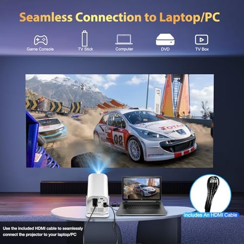 Mini Projector with Wifi and Bluetooth, Built-in Apps,Movie Projector