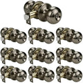 KNOBWELL 10 Pack Privacy Door Knob for Bathroom or Bedroom Door Knobs, Round Interior Door Knobs, Indoor Door Knob, Keyless Door Knob with Lock, Door Handle Lock, Antique Brass