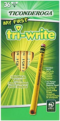 Ticonderoga My First Tri-Write Wood-Cased Pencils (36 Count) and Ticonderoga My First Wood-Cased Pencils (12 Count)